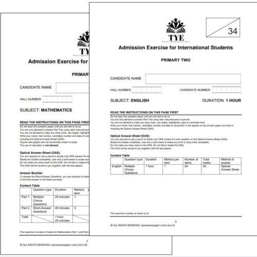 AEIS Exam Paper P2 (2016-2021)
