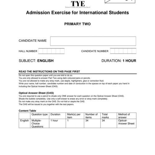 AEIS Exam Paper P2