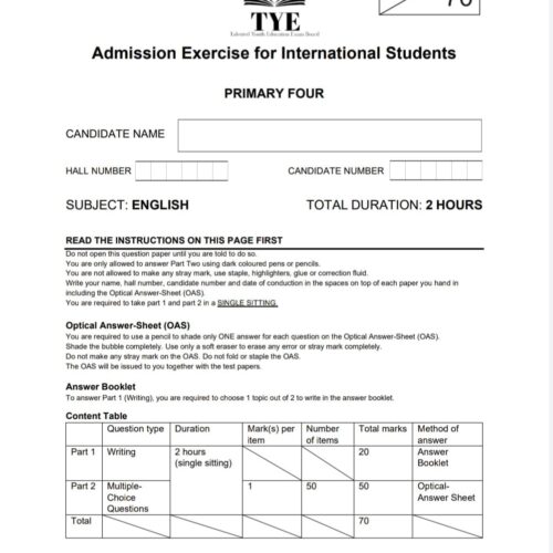 AEIS Exam Paper P4